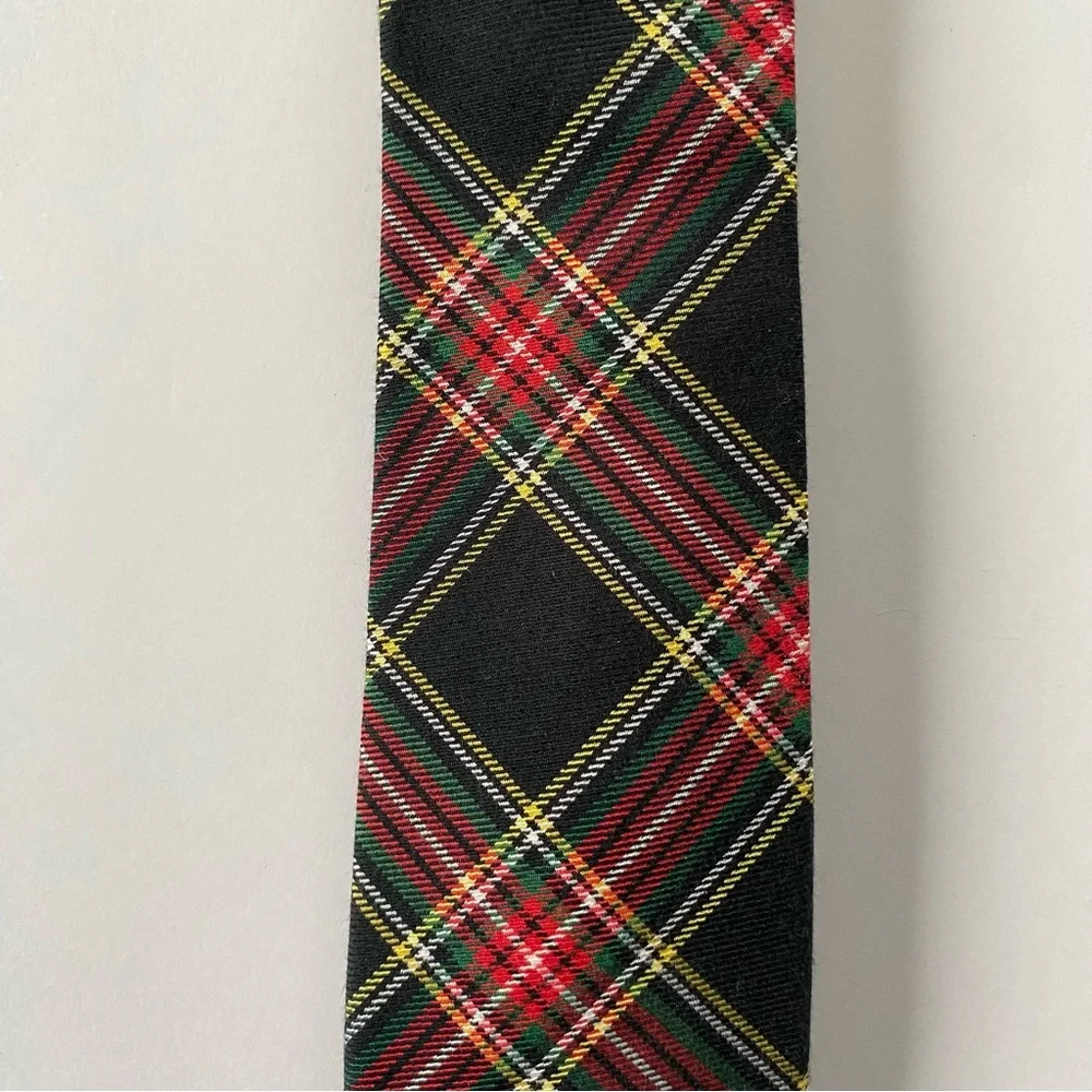 Crewcuts Tie Plaid Size 52” Age 10-17 Boys Preppy Black Green Red EUC Worn 1X